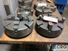 Lot of two assorted 12", four jaw chucks