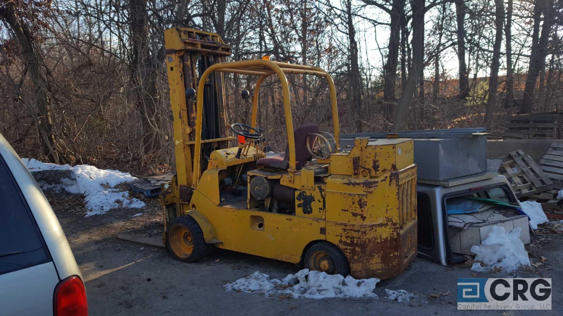 Caterpillar propane forklift, model, serial nos unavailable, 15000 # capacity, solid tires, 6386