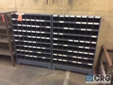 Lot of (2) 72 compartment pigeon hole nut and bolt shelves