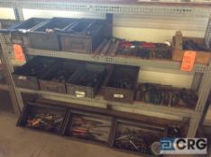 Lot of asst hand tools including, open faced wrenches, allen keys, hammers, files, screw drivers,
