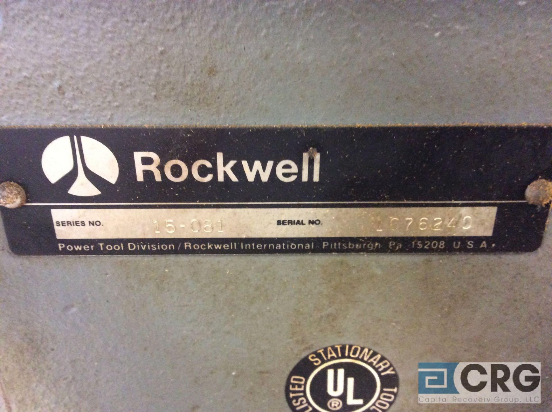 Rockwell 15” floor type drill press, mn 15-081, 1 phase - Image 3 of 3
