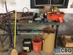 Lot of asst items, hand tools, ext cords, staples, etc