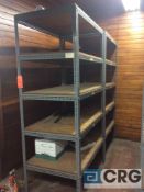 Lot of (8) sections adjustable metal shelving including (4) 4’ wide x 30” deep x 7 1/2’ high and (4)