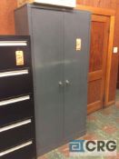Lot of (2) 2 door metal storage cabinets