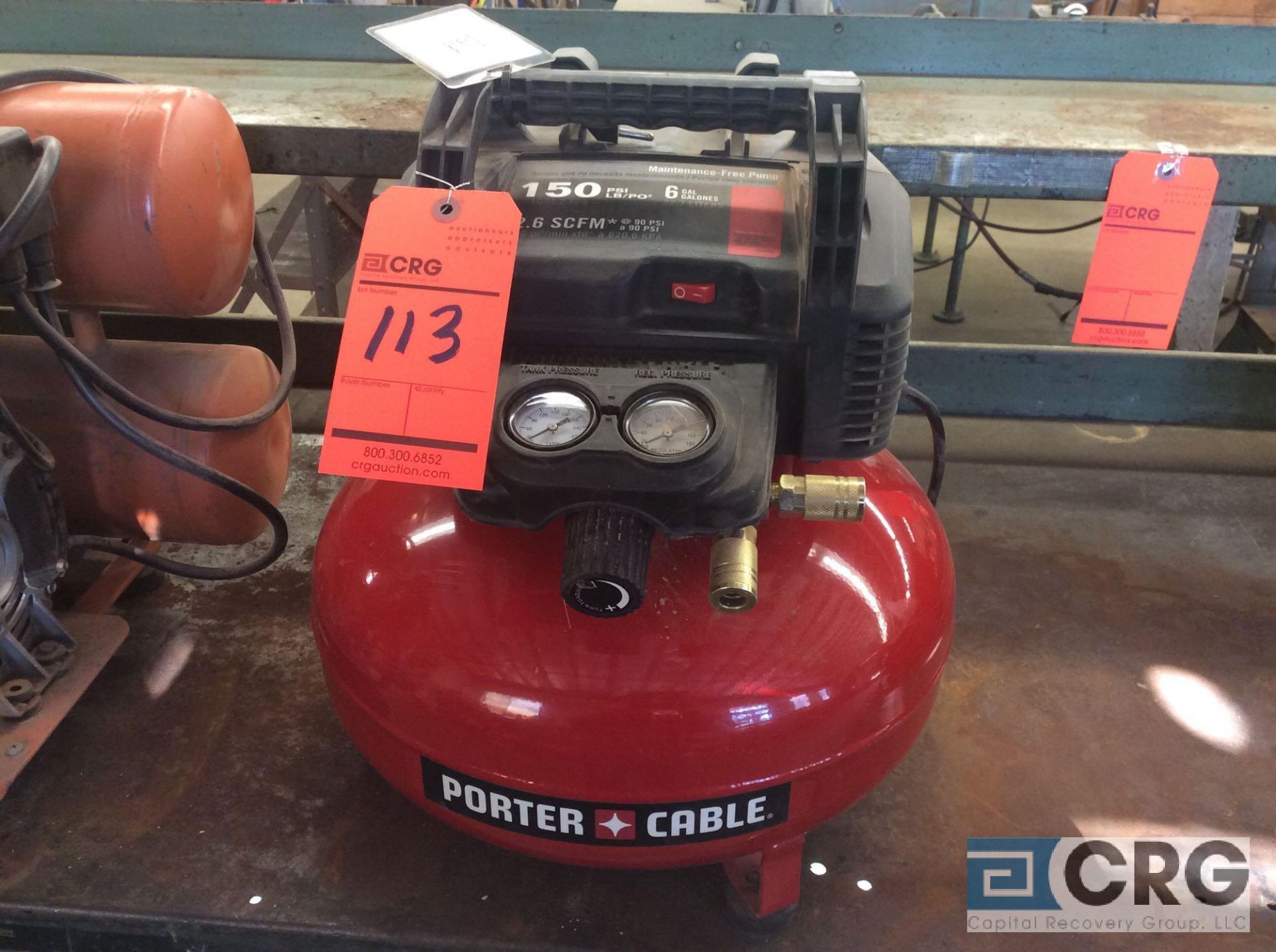 Porter and Cable pancake air compressor, mn C2002, 1 phase