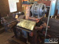 Nicholas knife grinder, mn PG-RH, sn 440-REB-3-63, 16” grinding wheel, 22” piston, 15 hp motor,