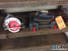 Lot of (2) saws including Skilsaw 6 1/2” electric circular saw and Bosch jig saw with case