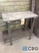 16” x 32” Vintage steel table with wood top