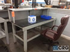 6 foot heavy duty steel work table with ovrshelf