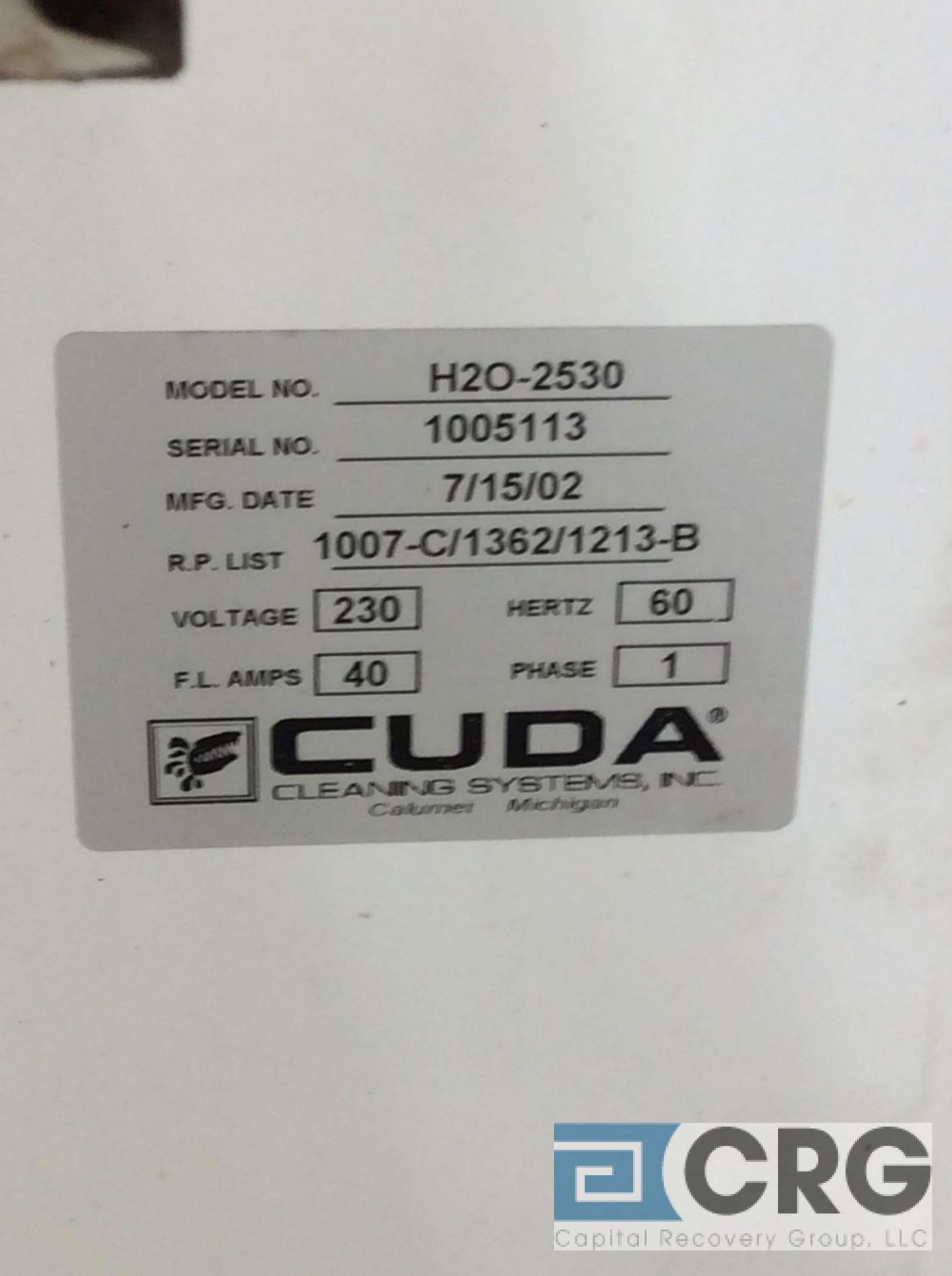 Cuda rotary parts washer, mn H-20-2530, 230 volts, 1 phase - Image 3 of 4