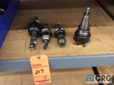 Lot of (5) asst BT-35 tool holders including (4) indexable cutters and (1) keyless chuck