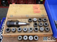 Toolmex caterpillar V-flange ER Colletchuck set, CAT-40 taper, mn 7607-40-40-4KPL with case