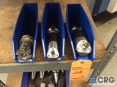 Lot of (3) BT-40 tool holders including, (2) boring heads and (1) indexable cutter