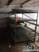 Lot of (2) sections adjustable metal shelving, 6 x 6 x 48 inch