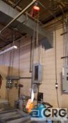 Lot of two CM ShopStar 300# capacity electric chain hoists with pendant controls.