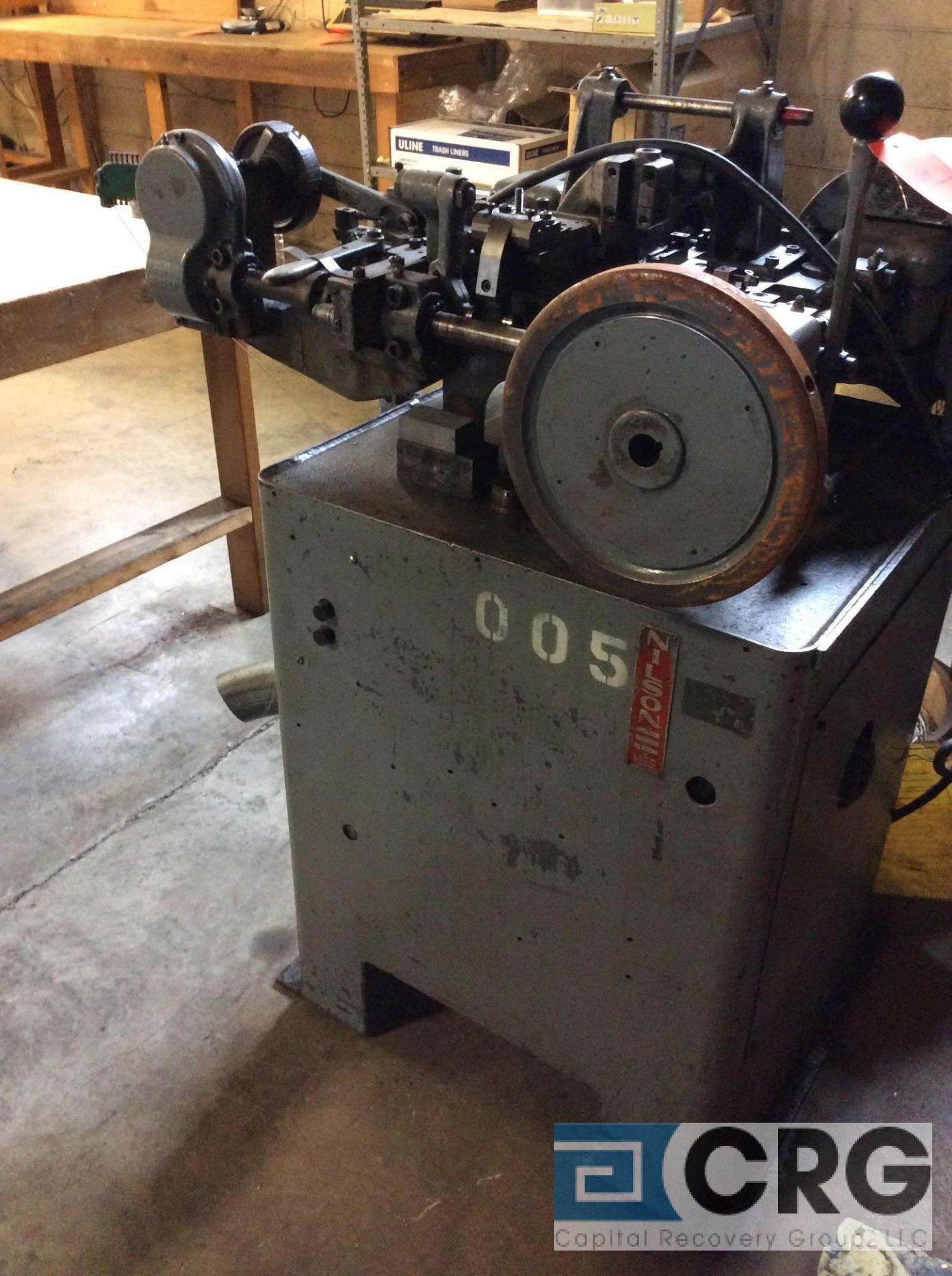 Nilson model 00 fourslide, s/n 71777 with solid base, press head and wire straightener, 1/32 max - Image 2 of 6