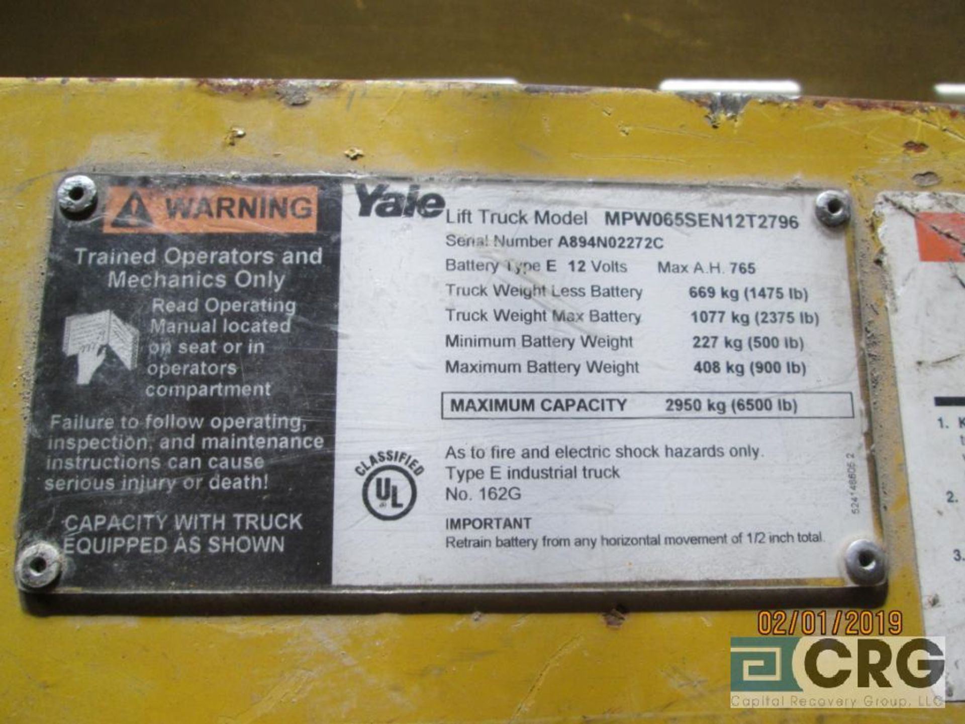 2002 Yale pallet jack, electric, stock # 6FL-02-1269 - Image 2 of 2