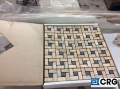 Lot of golden travertine plus black mosaic tiles, 360 sq. ft.