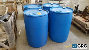 Lot of (6) blue plastic drums, Stonequest personnel may load for $5 fee
