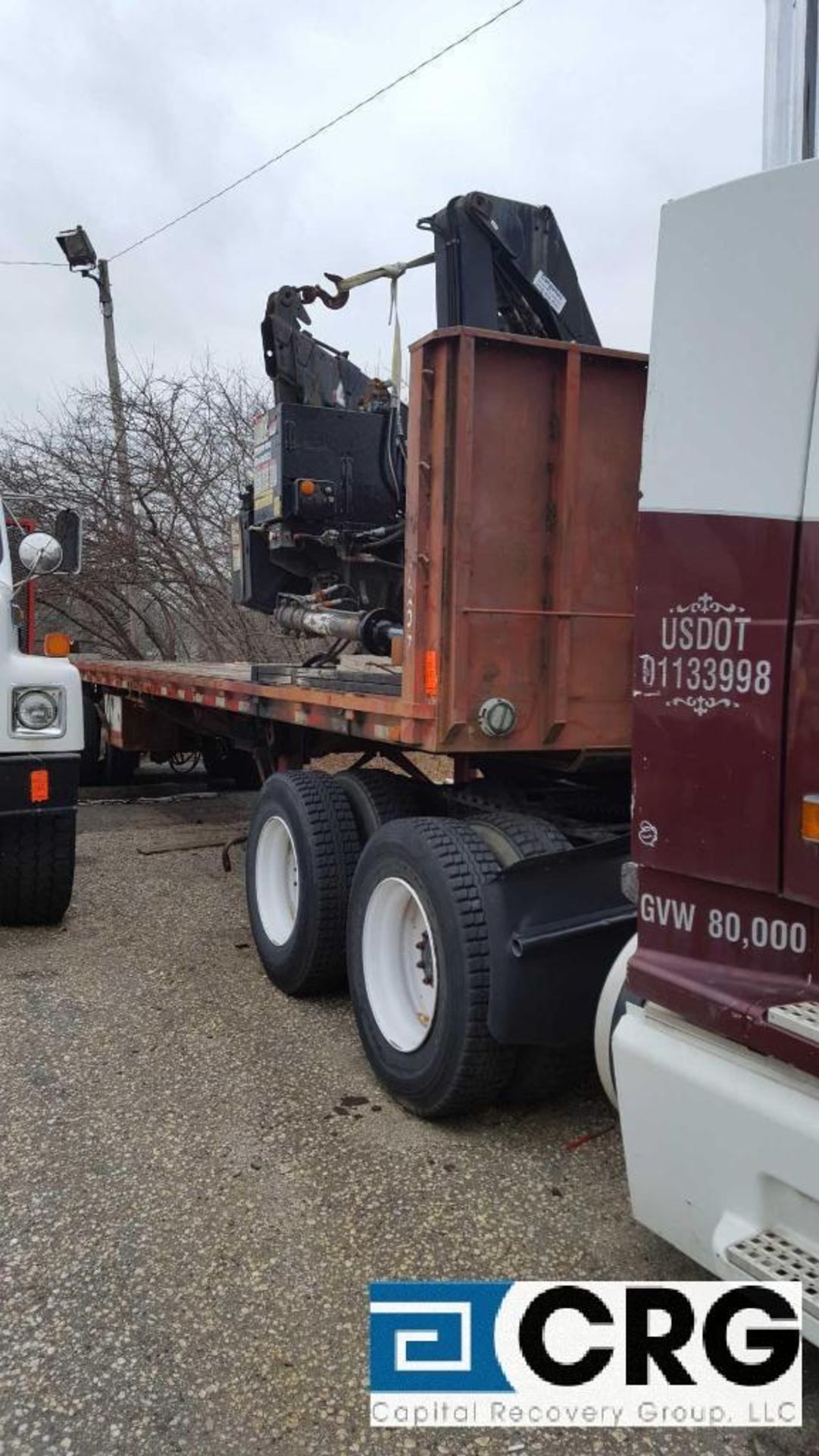 1989 Ajax 34 foot flatbed trailer, VIN: 1AJP1P327B10009000, with HAIB, model 140AW, trailer - Image 2 of 2