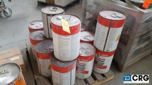 Lot of (14) five-gallon cans Thompson's water seal, and one can Severe Weather sealant.