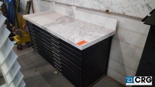 Lot of 20-drawer, granite top, wood base cabinet, brand new, Stone Quest Will load for $75.00