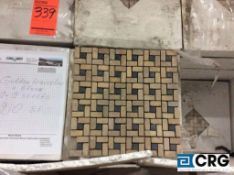 Lot of golden travertine plus black mosaic tiles, 210 sq. ft.