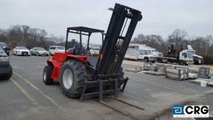 1985 Manitou tow motor, diesel, all terrain, rubber tires, 7400 lb capacity, mast model 4008-4099-