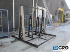 Lot of assorted A-Frame slab stands, heavy duty, for stone or glass, Stone Quest Will load for $50.