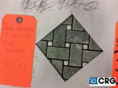 Lot of dan green and white mosaic tile, sheets, 165 sq. ft.