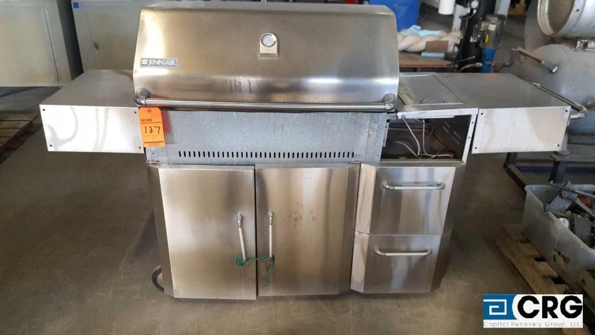 Jenn-Air SS portable gas grill, and one ss electric commercial coffee maker, Stonequest personnel