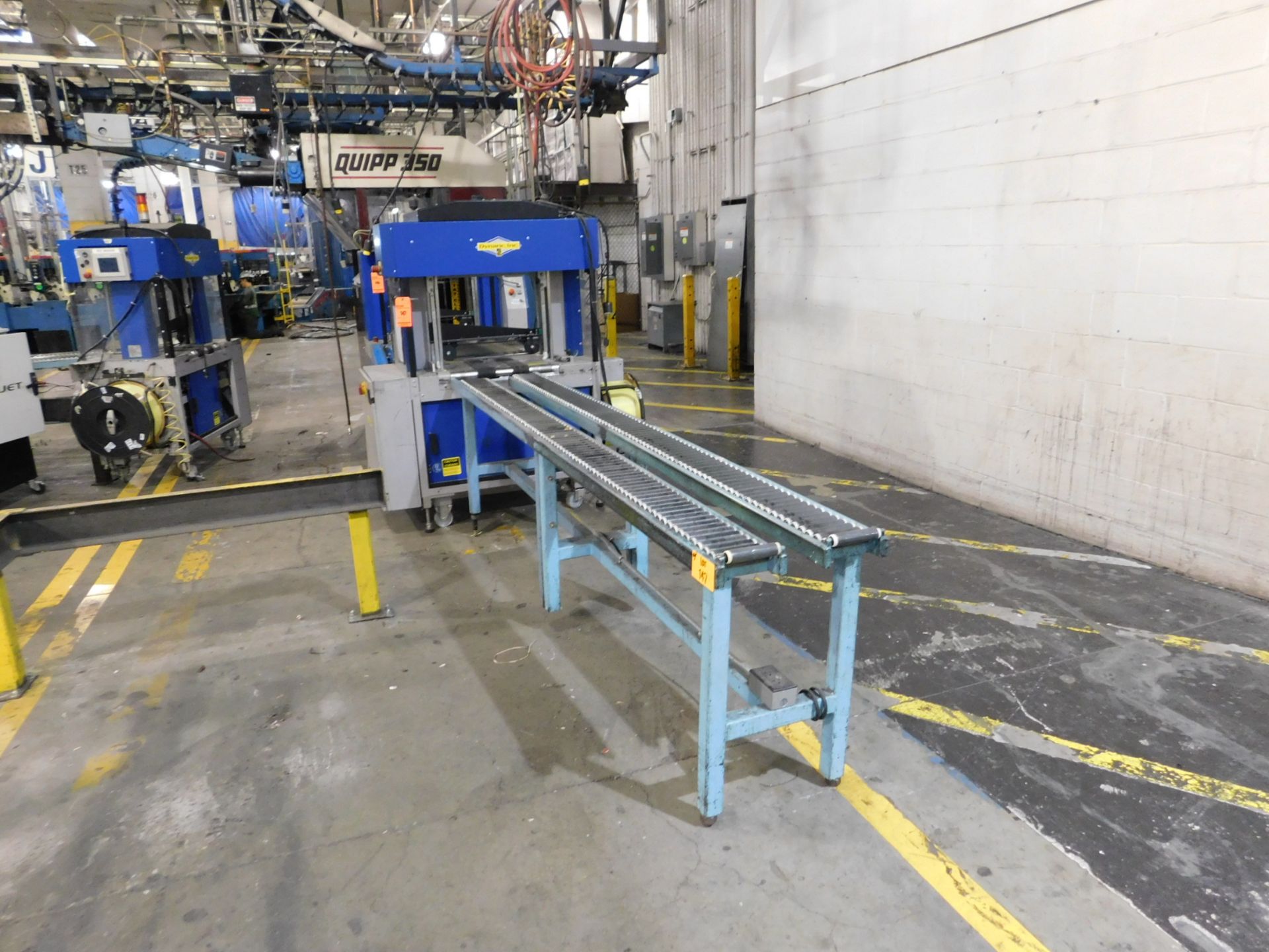 Dynark banding machine with discharge roller conveyor, 10 ft. long by 18 in. wide, asset # PT8011 - Image 2 of 2