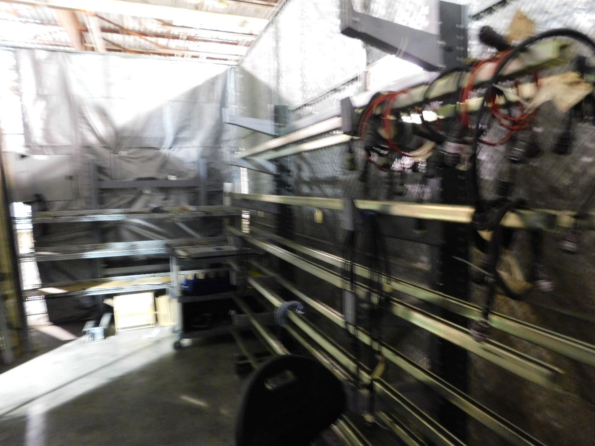 Content of cage area with electrical shafts, fuses, test desk, cantilever racking - Image 10 of 13