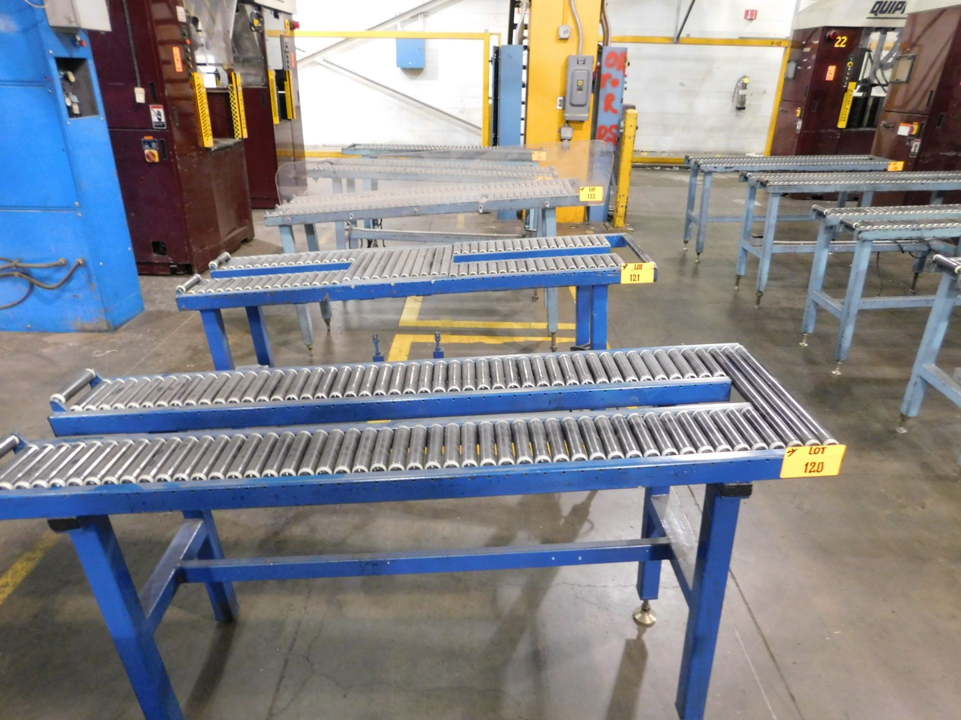 Dynark banding machine with discharge roller conveyor, 5 ft. long by 18 in. wide, mobile, asset # - Image 3 of 3