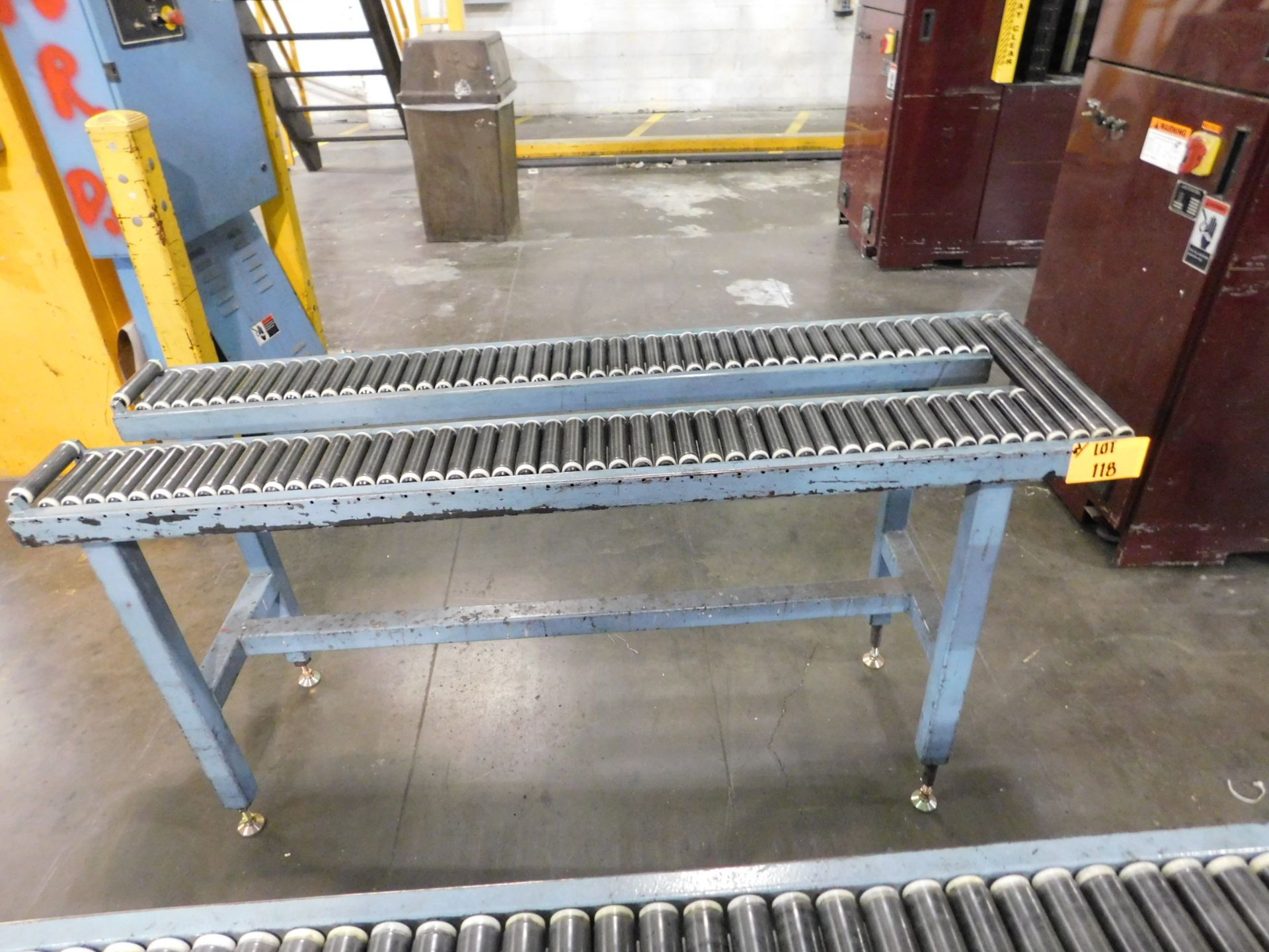 Dynark banding machine with discharge roller conveyor, 5 ft. long by 18 in. wide, mobile, asset # - Image 3 of 3