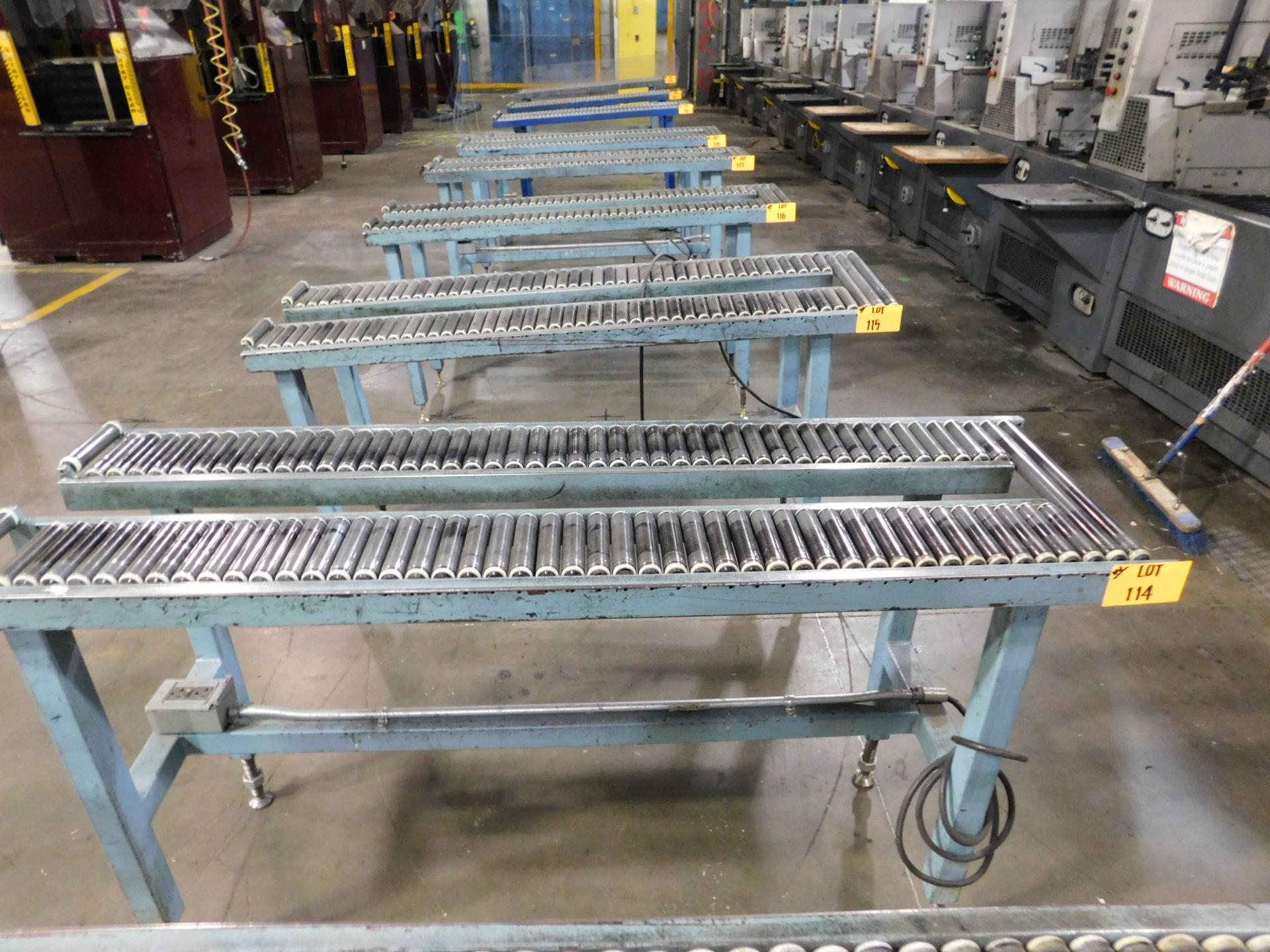 2000 Dynark banding machine with discharge roller conveyor, 5 ft. long by 18 in. wide, mobile, asset - Image 3 of 3