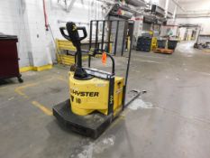 Hyster 24 volt electric rider pallet jack, 6,000 lbs. capacity, with Exide G1-12-450, 24 volt