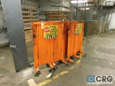 Lot of (4) safety barricade on casters