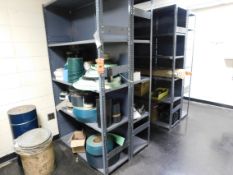 Contents of (3) rooms, metal shelving, storage cabinet, miscellaneous parts