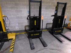 Big Joe 12 volt elecrtic walk-behind lift, 60 in. high MAX, 2,000 lb. capacity, m/n 2018 R5, S/N