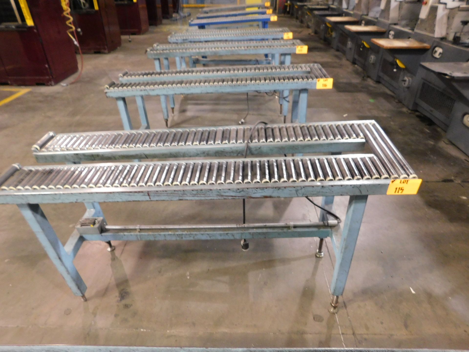 2000 Dynark banding machine with discharge roller conveyor, 5 ft. long by 18 in. wide, mobile, asset - Image 3 of 3