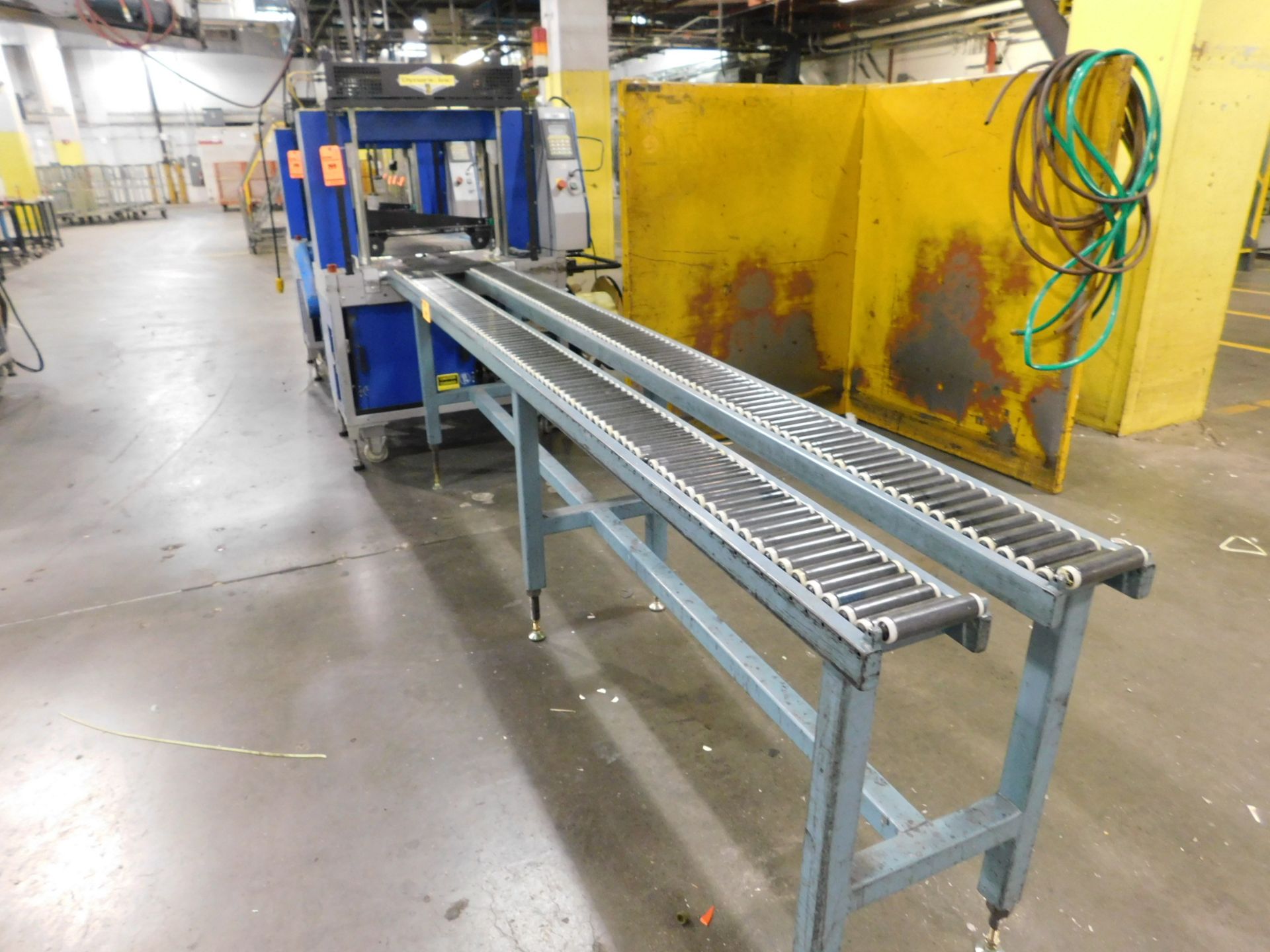 Dynark banding machine with discharge roller conveyor, 10 ft. long by 18 in. wide, asset # T469, m/n - Image 2 of 2