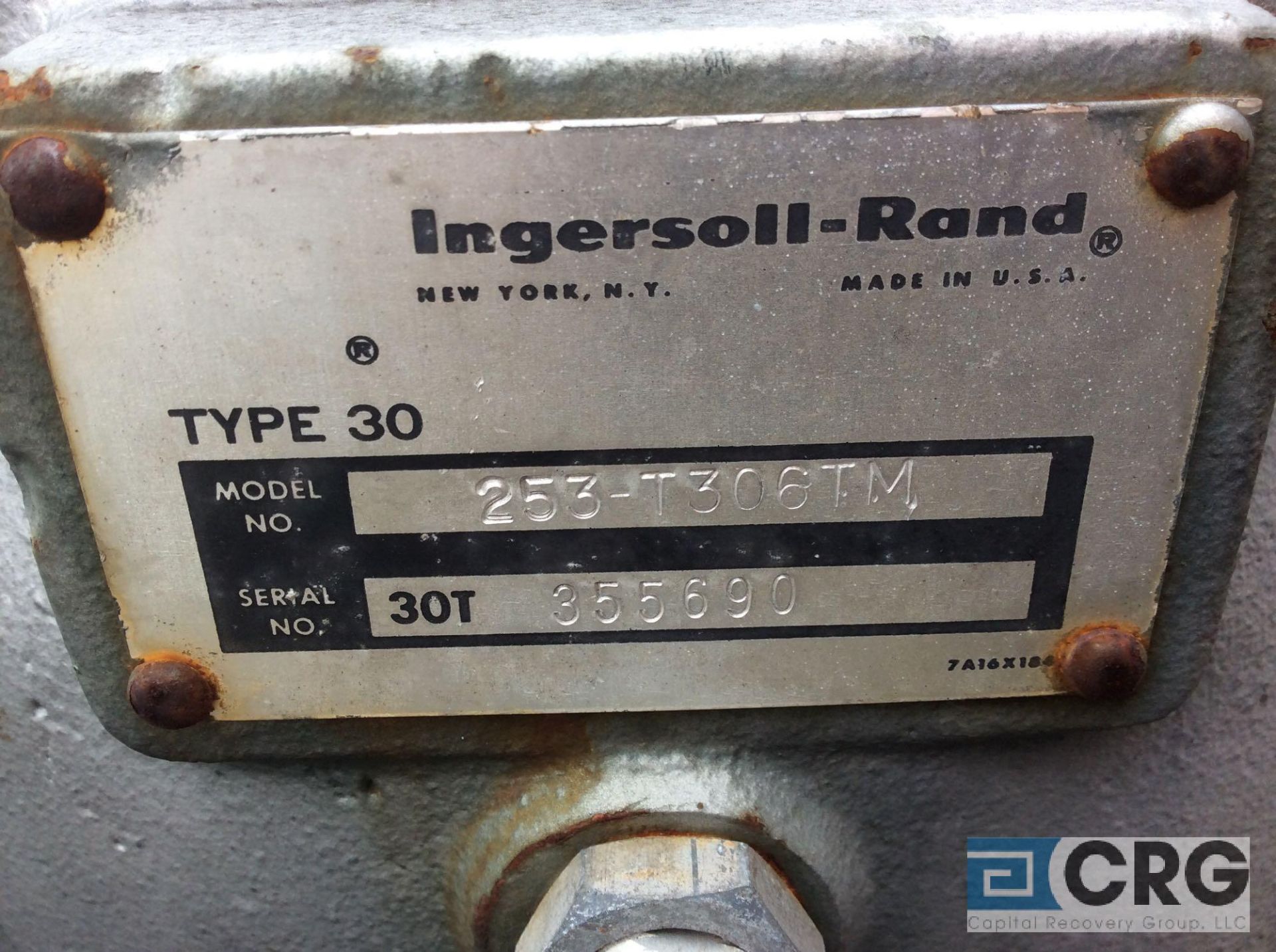 ingersoll Rand horizontal air compressor, mn 255-T306TM (LOCATED GARFIELD ST) - Image 2 of 2
