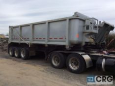 1999 Clement Dump Trailer 29’ tri-axle with front lift axle, draw back trailer cover, aluminum