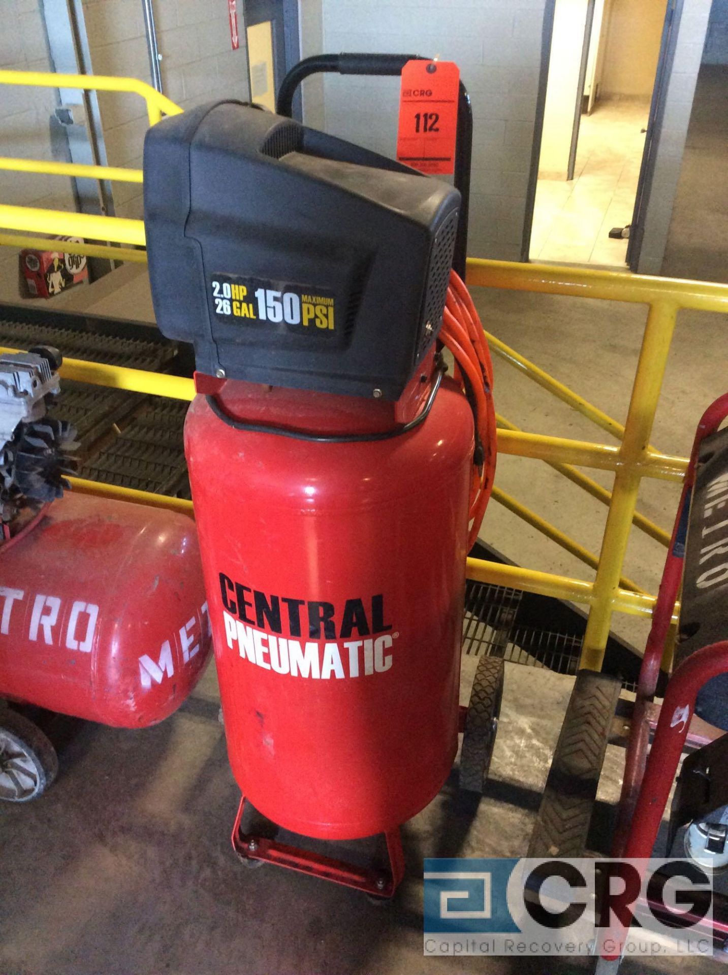General Pneumatic portable air compressor, 150 psi, 2 hp (LOCATED INDUSTRIAL COURT INSIDE)