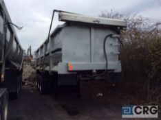 1999 Hill dump trailer, 27', tri-axle trailer with front lift axle, draw back trailer cover, steel