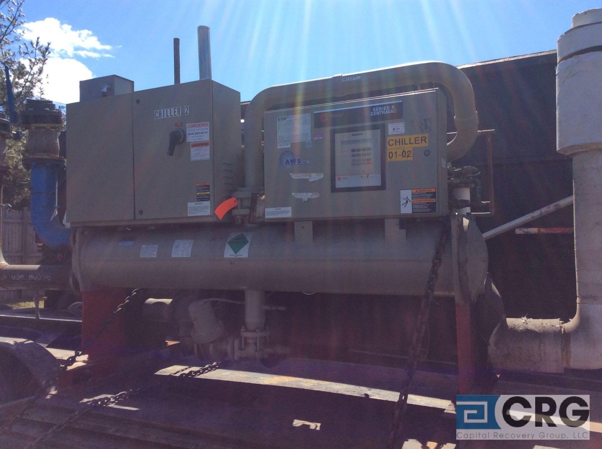 2000 Trane 150 Ton chiller, mn RTHB150FMF00NW0000UNN3LF2LF000U0, sn U00C06479,235 lb charge, 460