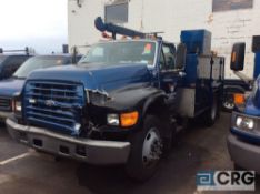 1998 Ford truck with utility body, AT, AC, vinyl seats, 21,800 GVWR, STI service crane, compressor