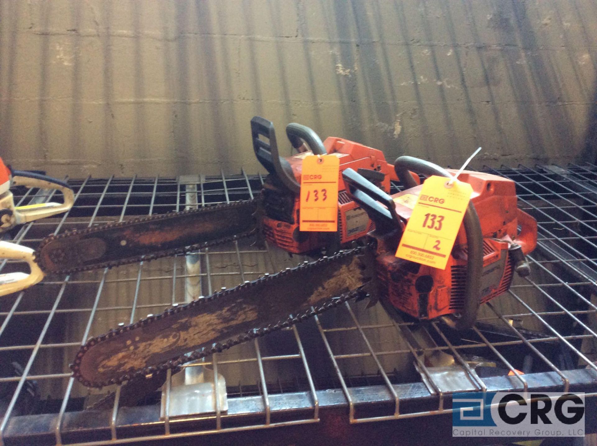 Lot of (2) asst Husqvarna gas powered chain saws (LOCATED INDUSTRIAL COURT INSIDE)