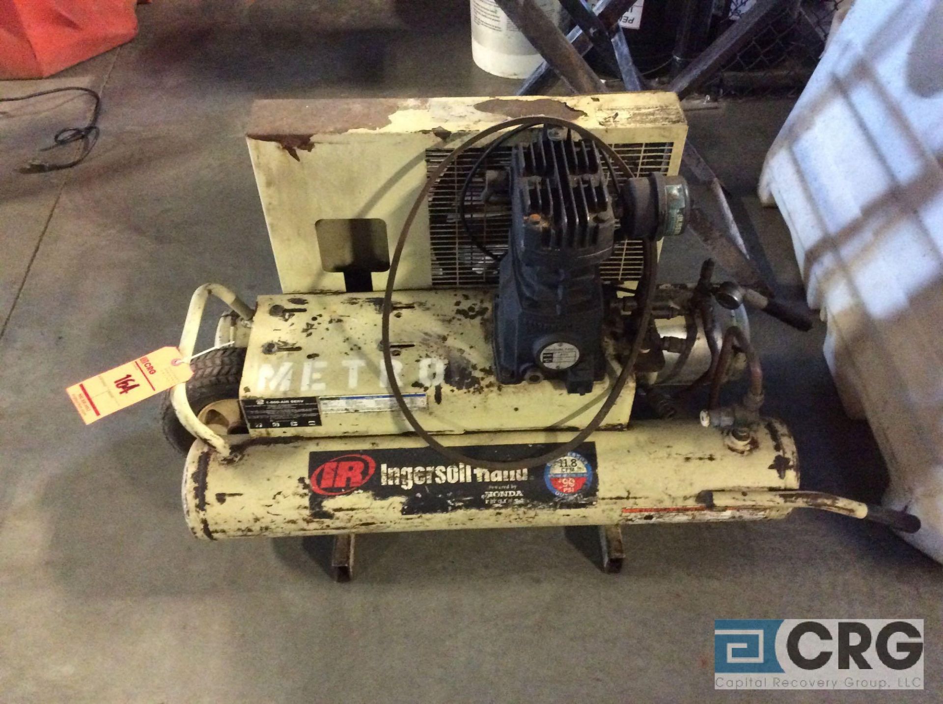 Ingersoll Rand portable air compressor (MISSING MOTOR) (LOCATED INDUSTRIAL COURT INSIDE)